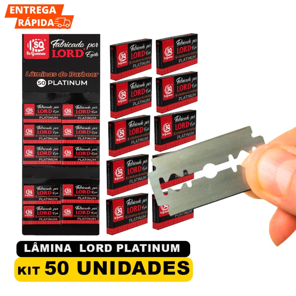 Lâmina De Barbear  Platinum Cartela  Kit 50 unidades Cabelereiro Para Uso Navalha Para Salão Cabelo