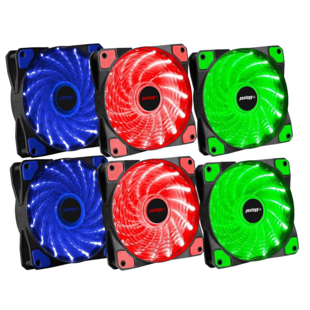 Kit 2 Cooler Fan 16 Leds Azul, RGB, Vermelho, Verde (Escolha o seu) Gabinete Pc Gamer Ventoinha