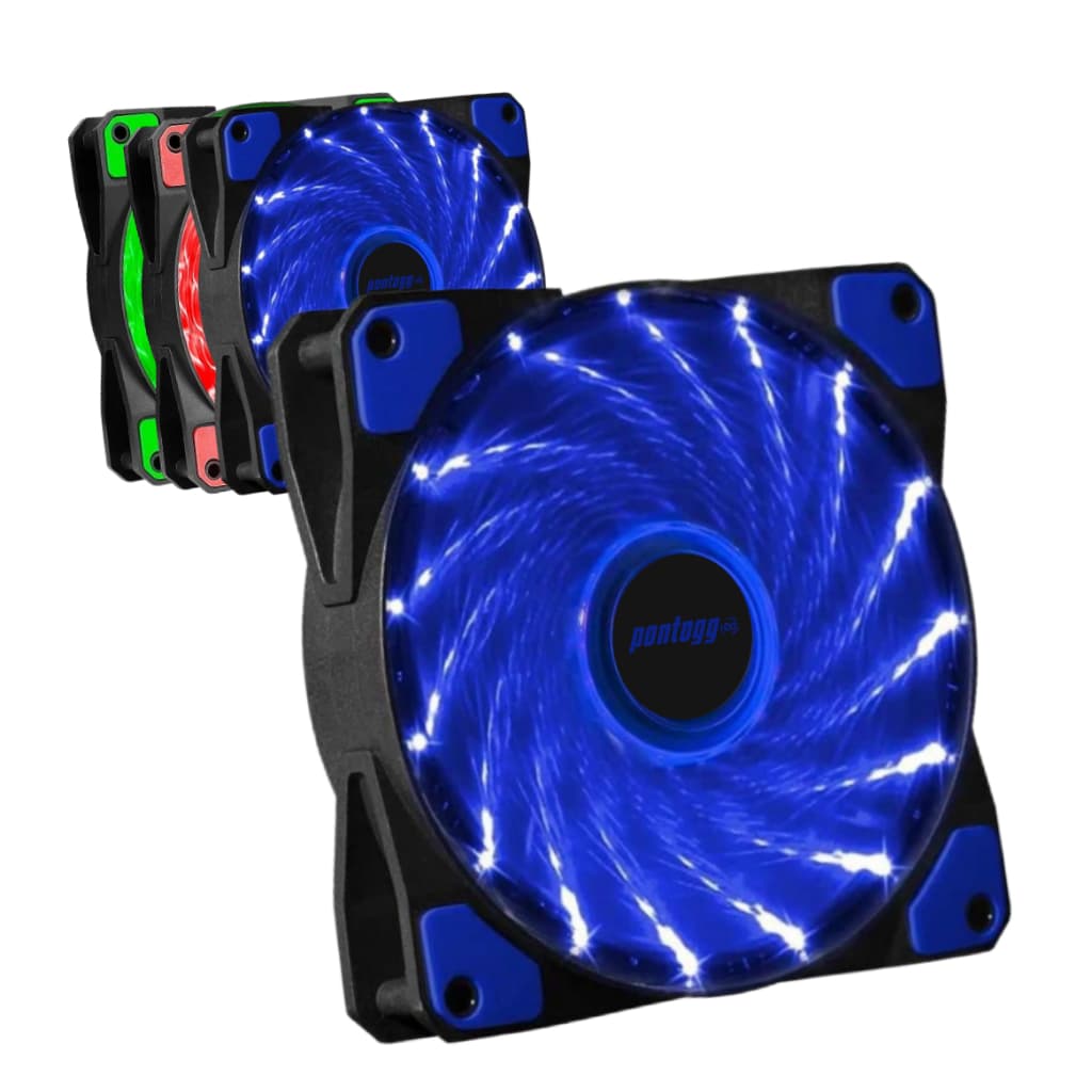 Kit 4 Cooler Fan Led RGB, Vermelho, Azul, Verde (Escolha o seu) Gabinete Pc Gamer Ventoinha