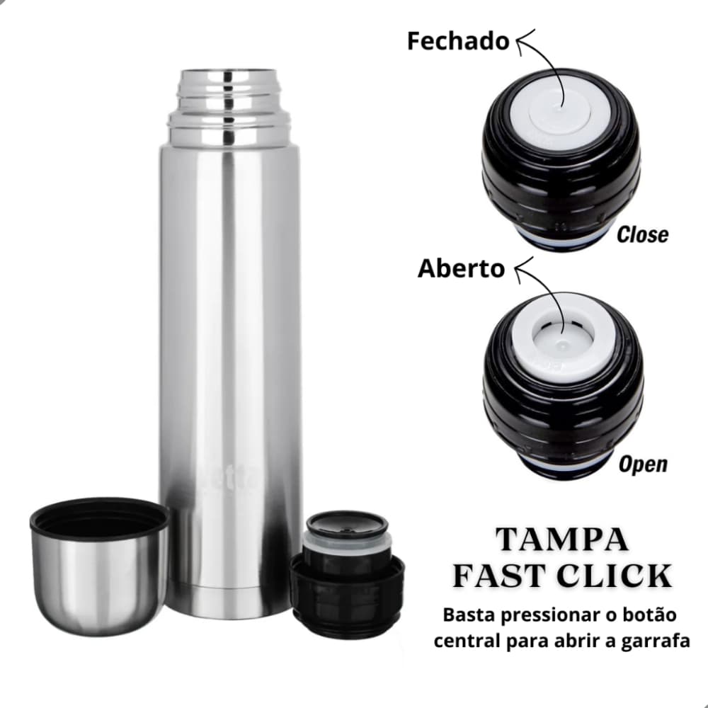 Garrafa Térmica cantil  Inox 850ml