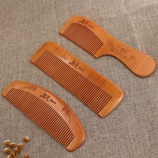 Kit 5 Pente De Madeira Barba Cabelo 16x5cm