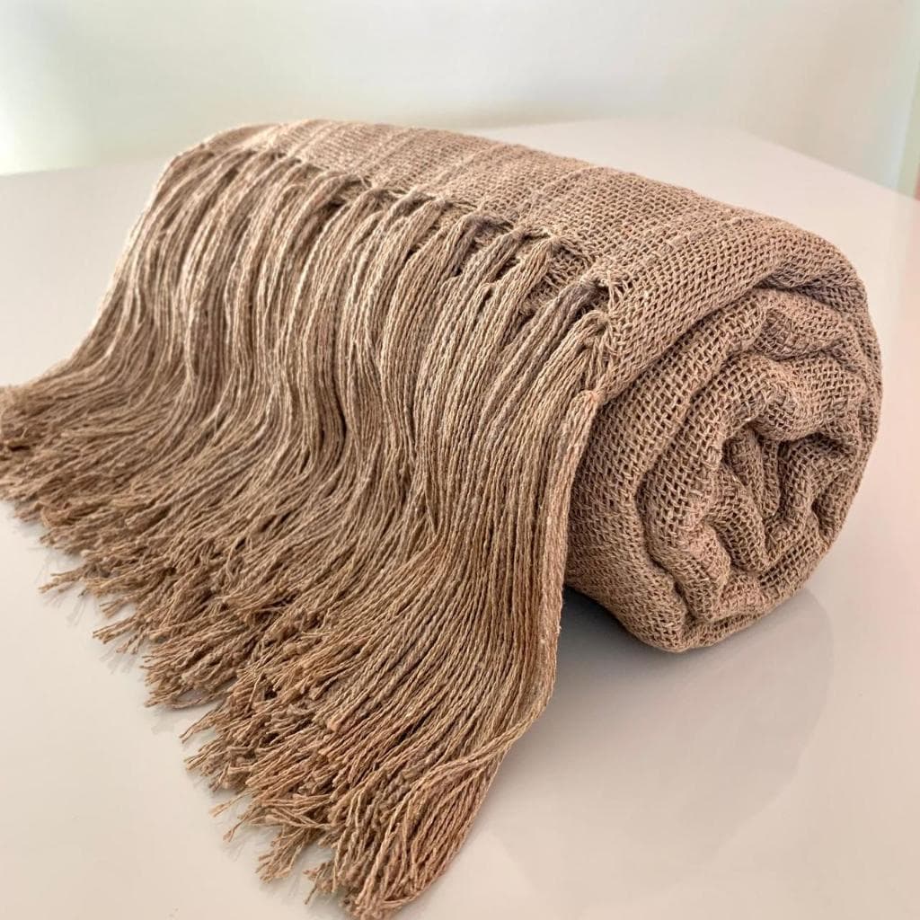 Mantas Para Proteção De Sofá E Camas Chale\Xale  Em Tons De Chocolate Cappuccino 1,20X1,80M
