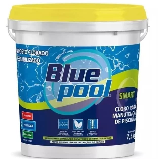 Balde Cloro Smart 7,5Kg Multiação Granulado Bluepool Limpeza Piscina Fluidra