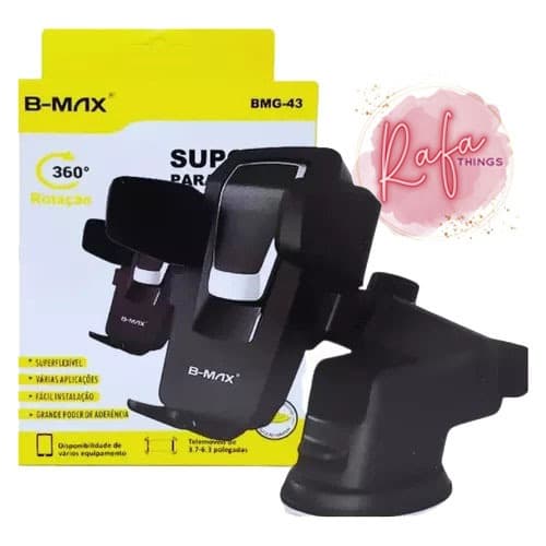 Suporte Celular com base de Silicone Automático Rotação 360º  Fixa forte em Carro Mesa Parede Móveis