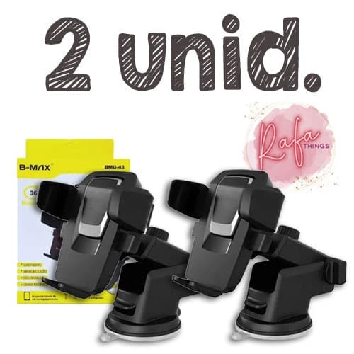 2 Unid Suporte Celular com base de Silicone Automático 360º - Fixa forte em Carro Mesa Parede Móveis
