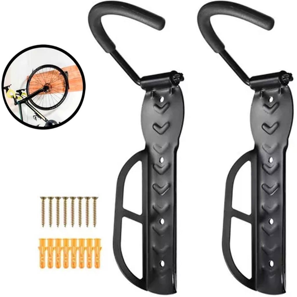 kit 2 Suporte De Parede Gancho Bike P/ Pendurar C/ Apoio bicicletas Suporte De Parede