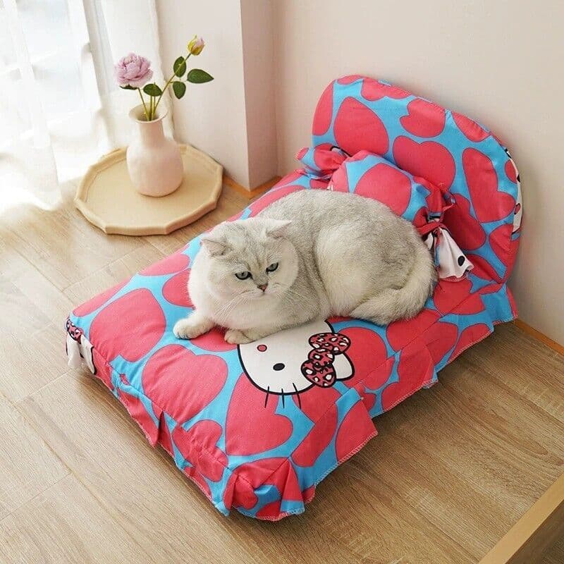 Cama Para Cachorro Gato De Estimação Porte Pequeno Filhotes Almofada Hello Kitty