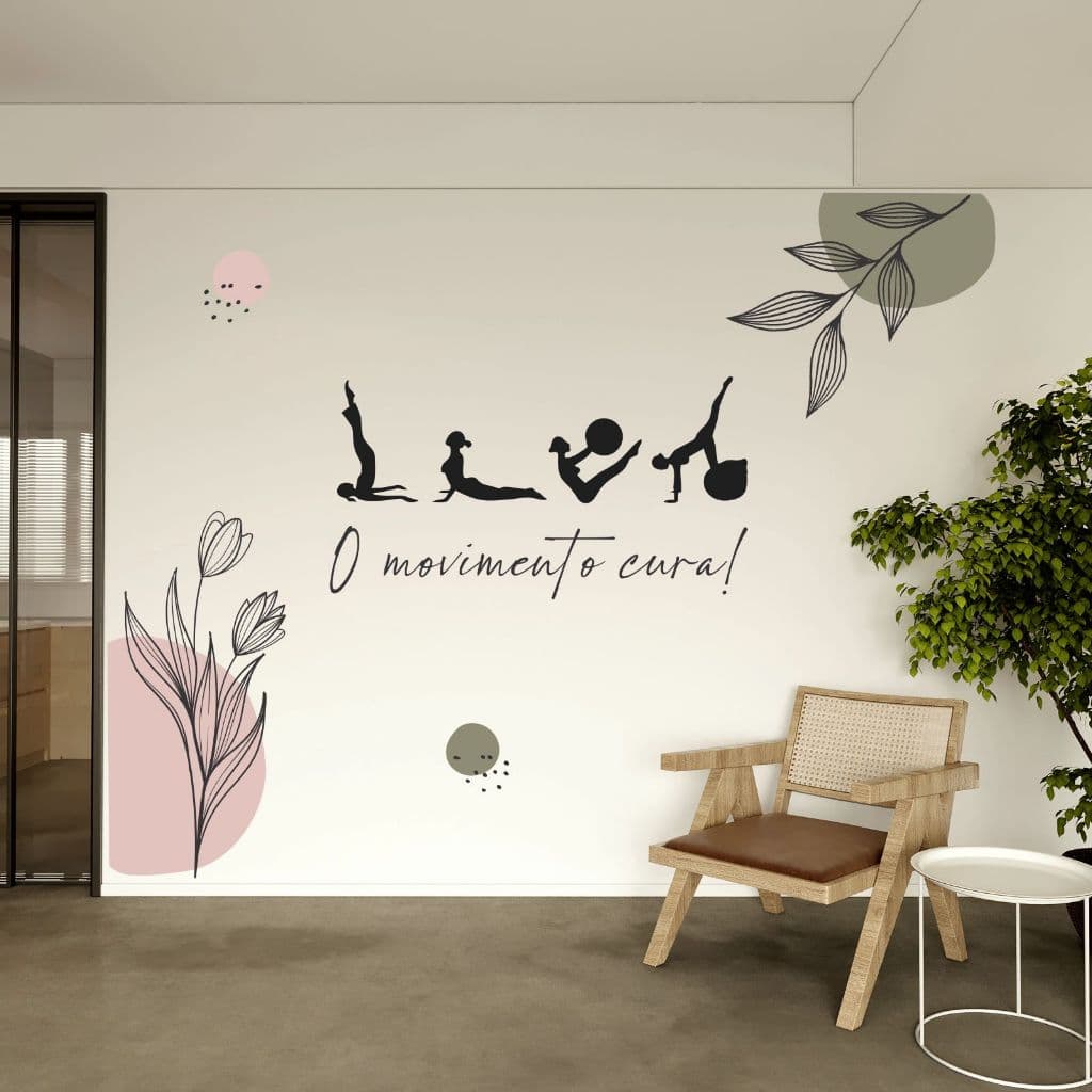 Adesivo Decorativo Parede Boho Pilates Movimento PB120