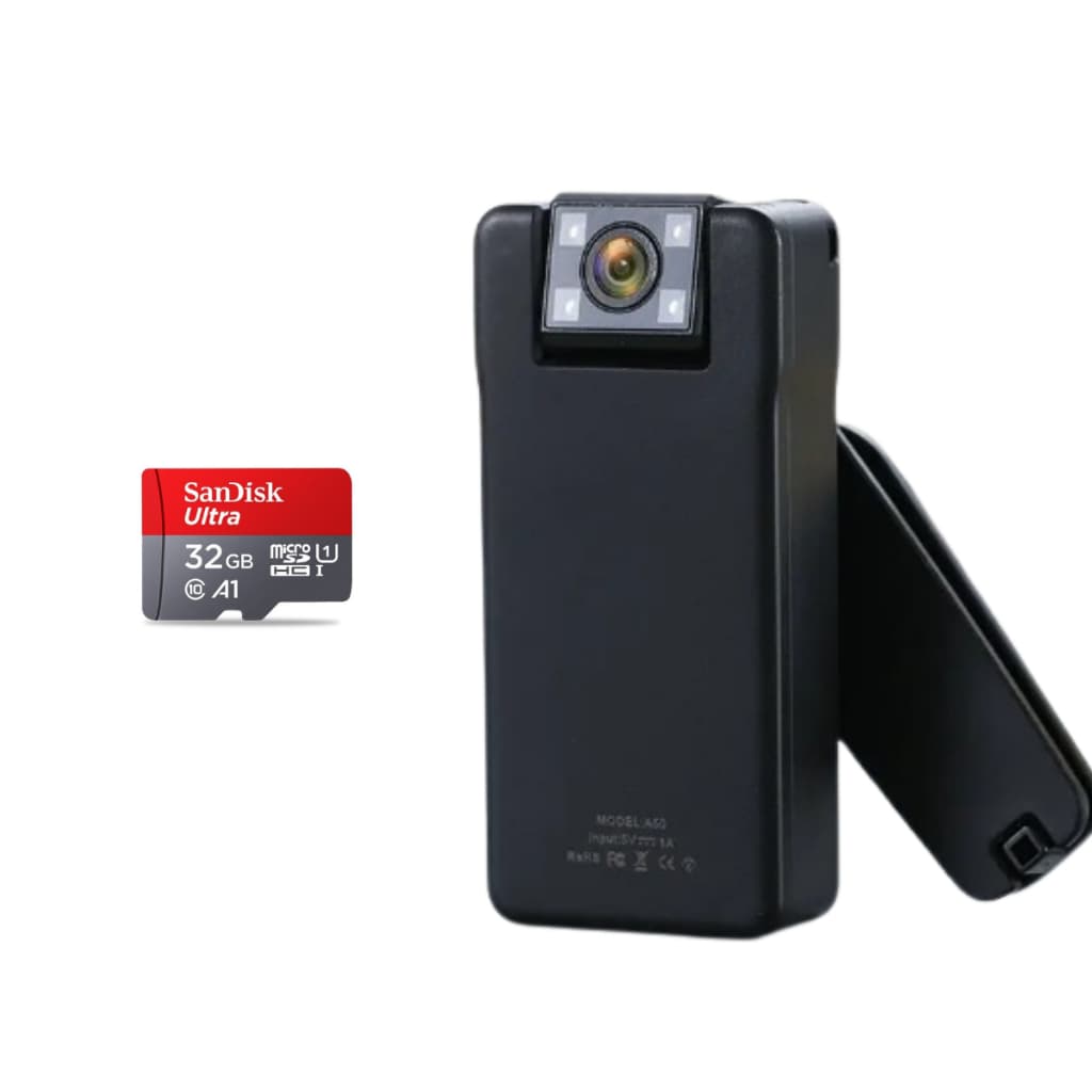 Mini Câmera Espiã Policial Wifi Ip 10 Horas Noturna Hd 1080p 32gb A50