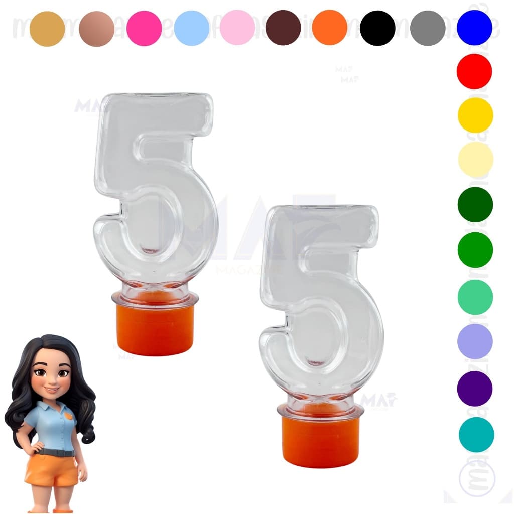 10 Tubete Numero 5 Festa Kit Lembrancinha Numeral 5 Cinco Luxo Infantil Numero