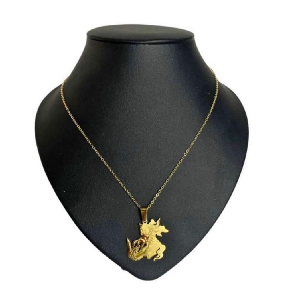 Corrente Colar Pingente São Jorge Aço Inox Reforçado 4mm Dourado