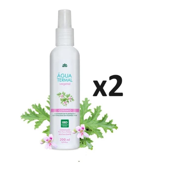 Kit Água Termal Gerânio WNF Pele, Face E Cabelos 200ml 2uni