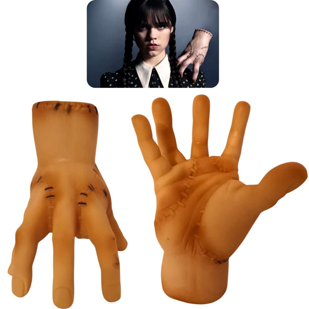 Mãozinha Wandinha Série Vandinha Halloween Mão Tamanho Real Brinquedo Decoração Licenciado