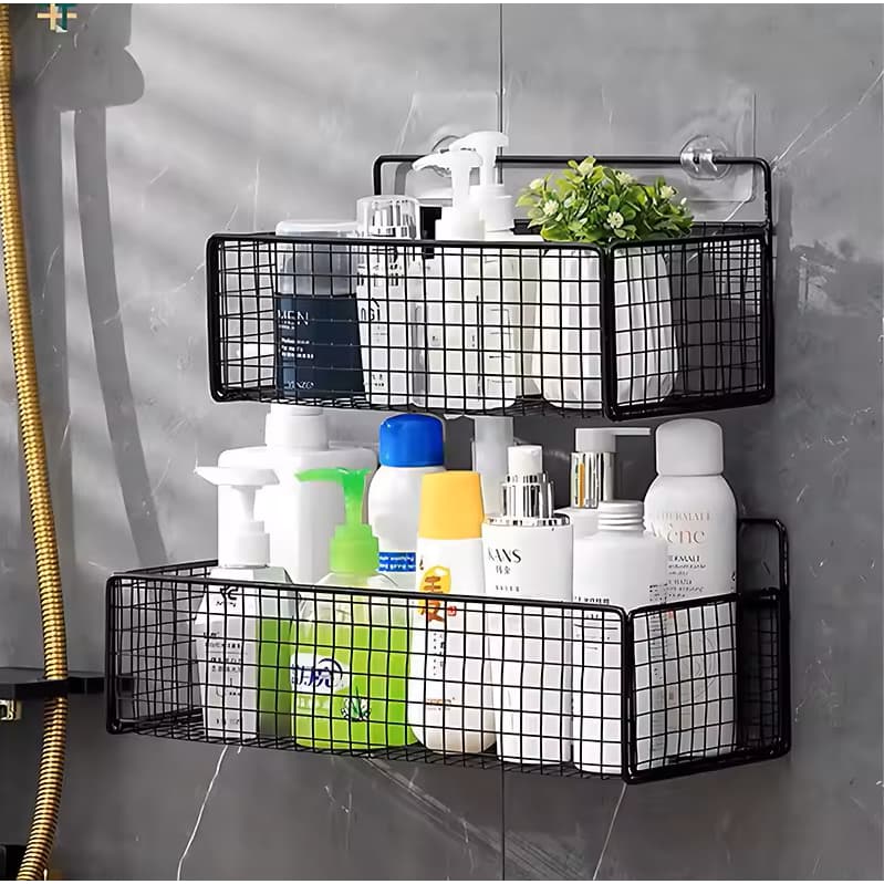Suporte Organizador Prataleira Suporte Porta Shampoo Sabonete Banheiro Cozinha Adesivo Parede