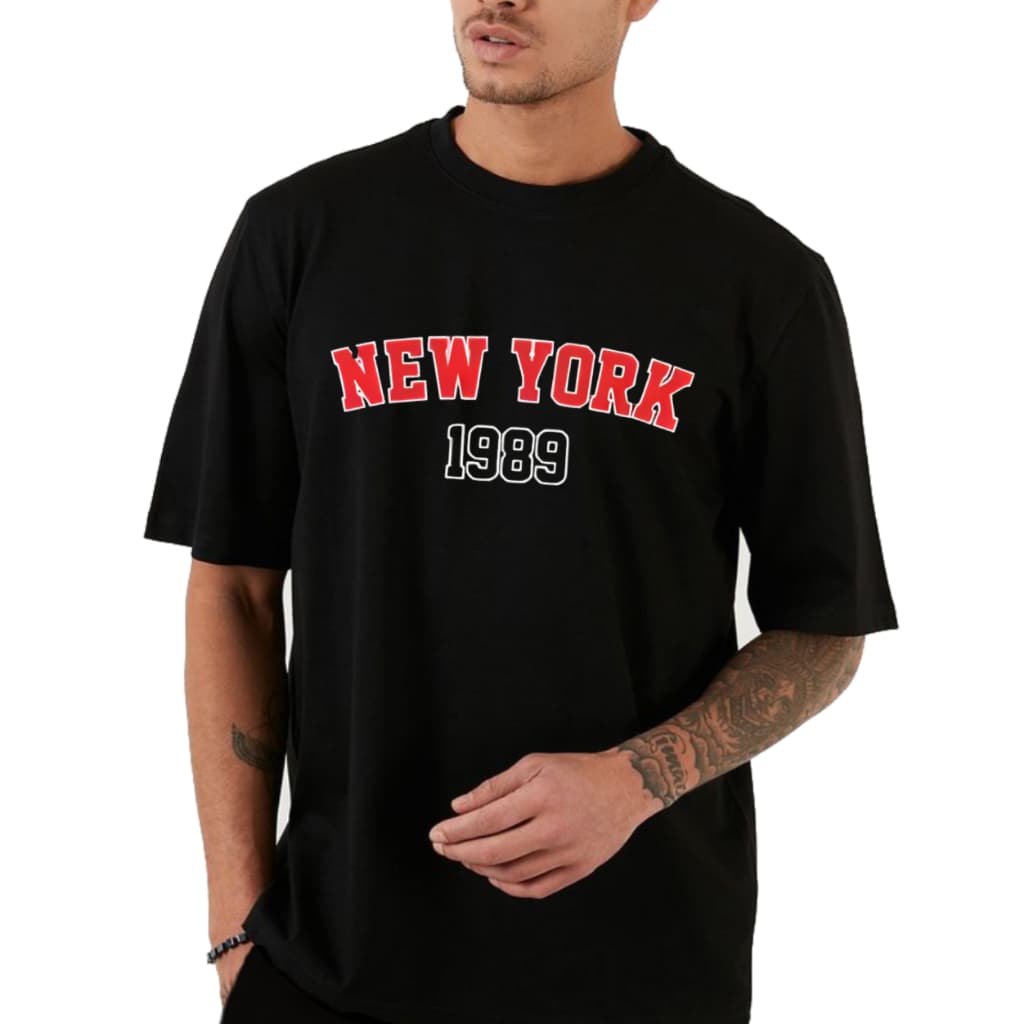Camiseta Camisa 100% algodão estampa 'New york' verão, Street wear, academia