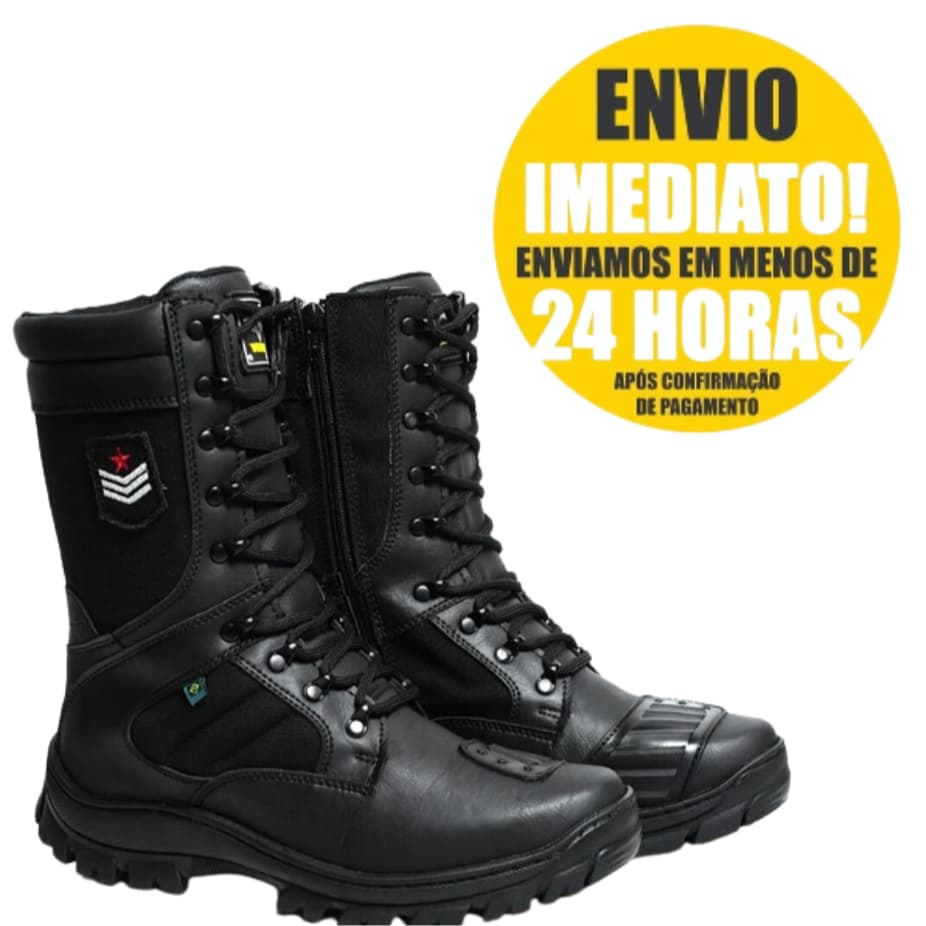 Bota Coturno Militar Tático Rocam Bota Masculina Bombeiro  Policial Civil Motociclista Com Proteção