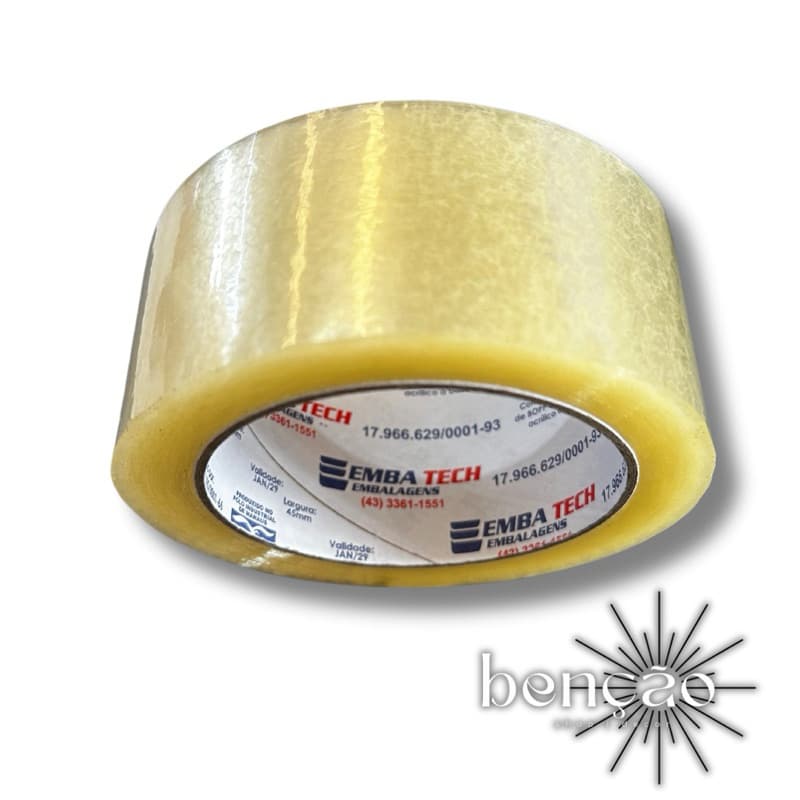 Fita Adesiva Durex 45x100 Metros Transparente 1 Unidade Embalagens Resistente Caixa Presente