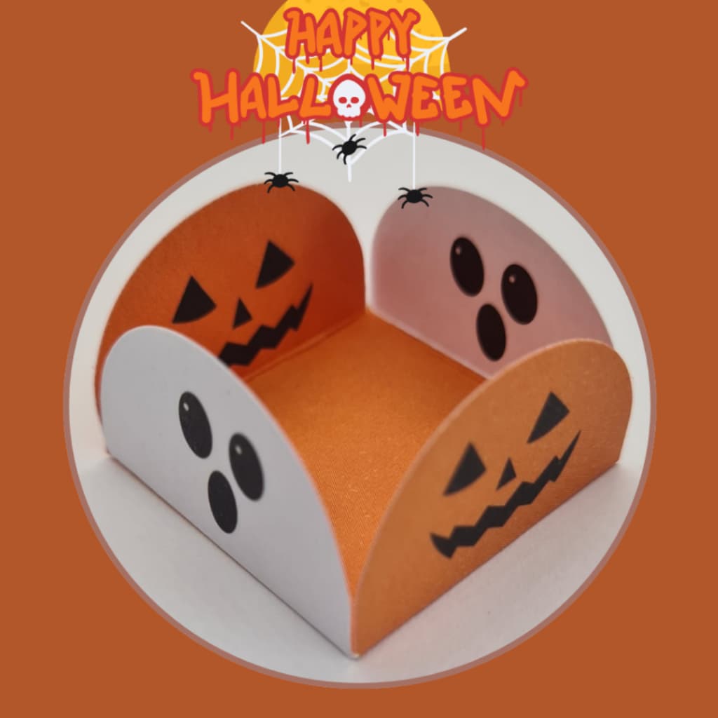 Forminhas Halloween Para Confeitaria doces Festa Aniversário Cores Lisas Cacheta 4 petalas  KIT Forminha Petala Para