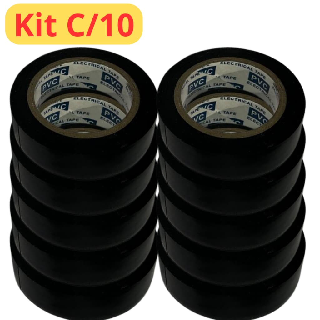Fita isolante 17mm x 10 metros preta 750V, Resistente a raios fita anti chamas fio elétrico fitas isolante