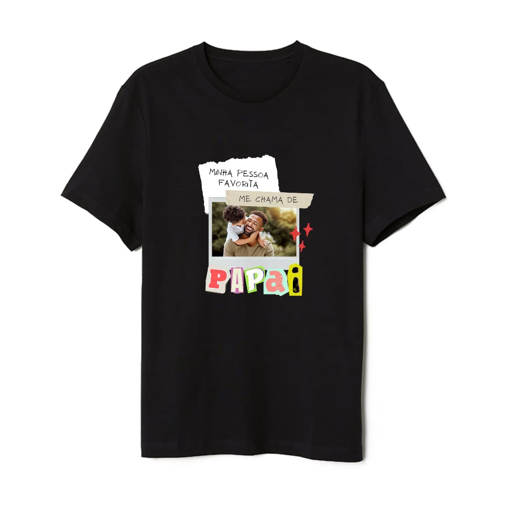 Camiseta Papai Personalizada Minha Pessoa Favorita 100% Algodão Sua Foto Presente Dia dos Pais