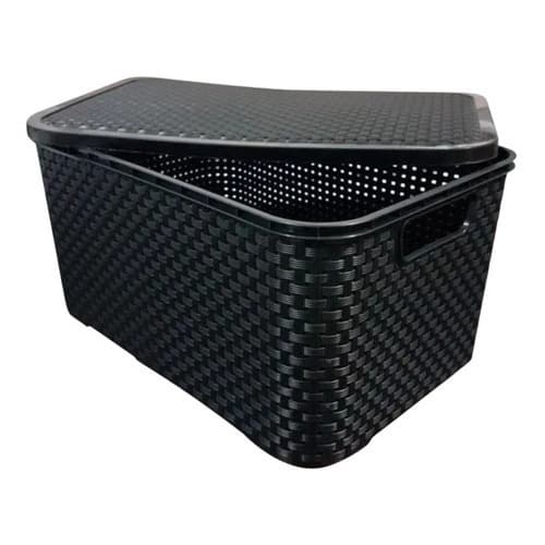 Caixa Organizadora Grande Com Tampa 15 litros - Rattan - Arqplast