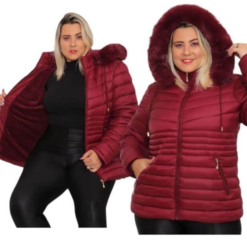 Jaqueta Bobojaco Feminina Plus Size Forrada com Pelinhos