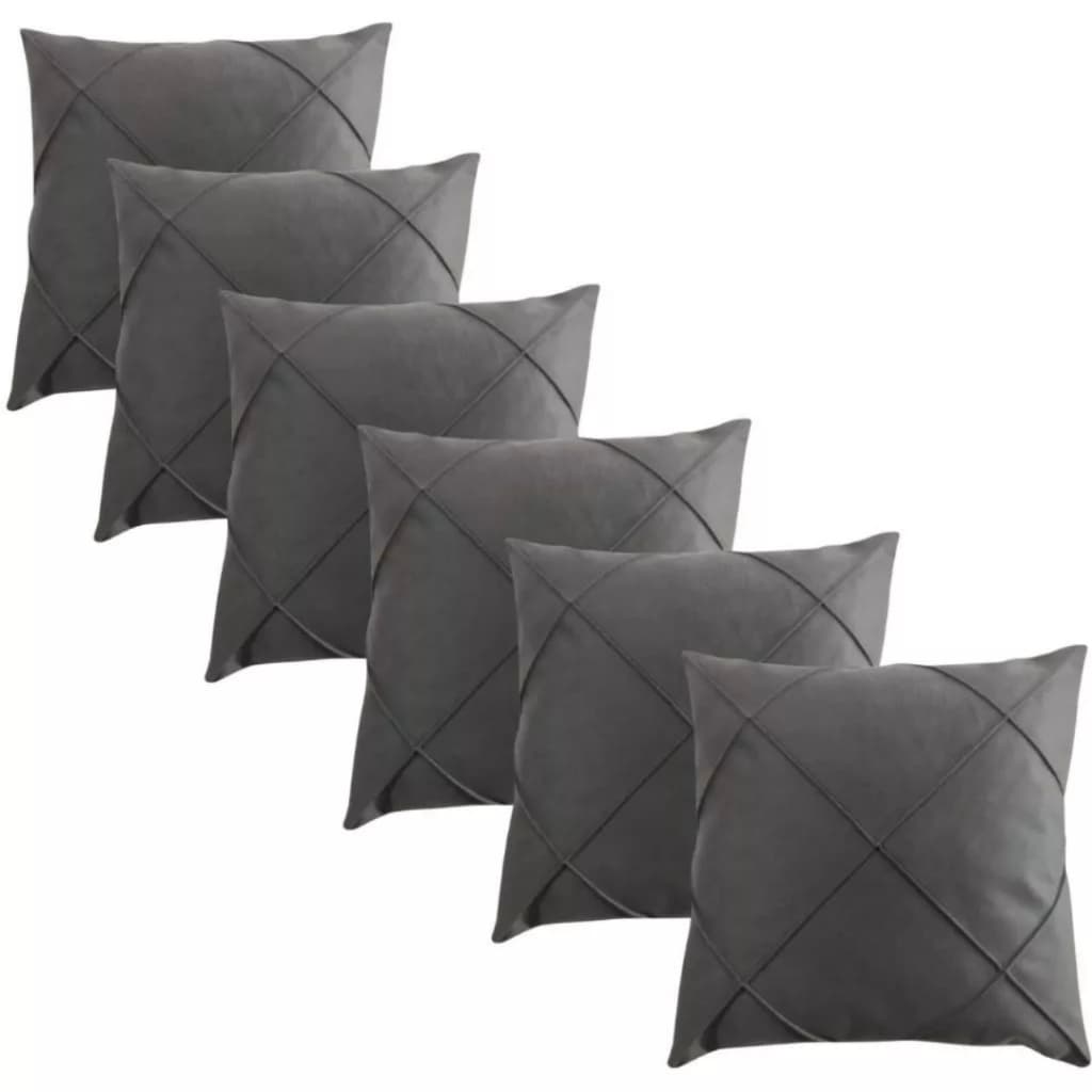 Kit 06 Capas de Almofada Suede Drapeada 45x45cm Decorativas Sala Quarto Sofá