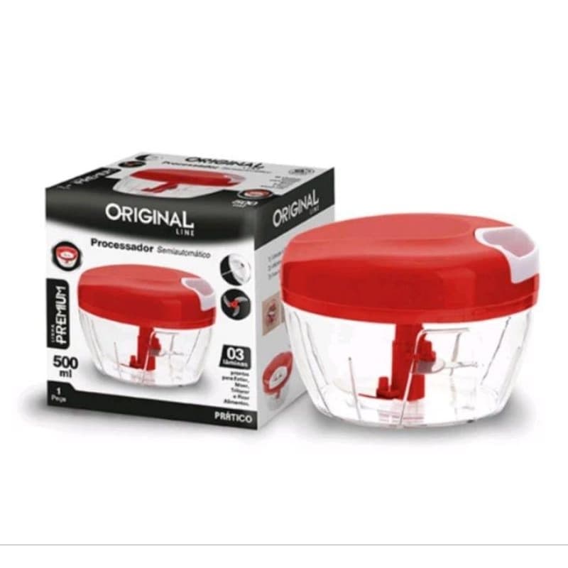 Mini Processador De Alimentou Trituradora Manual Com 3 Lamina