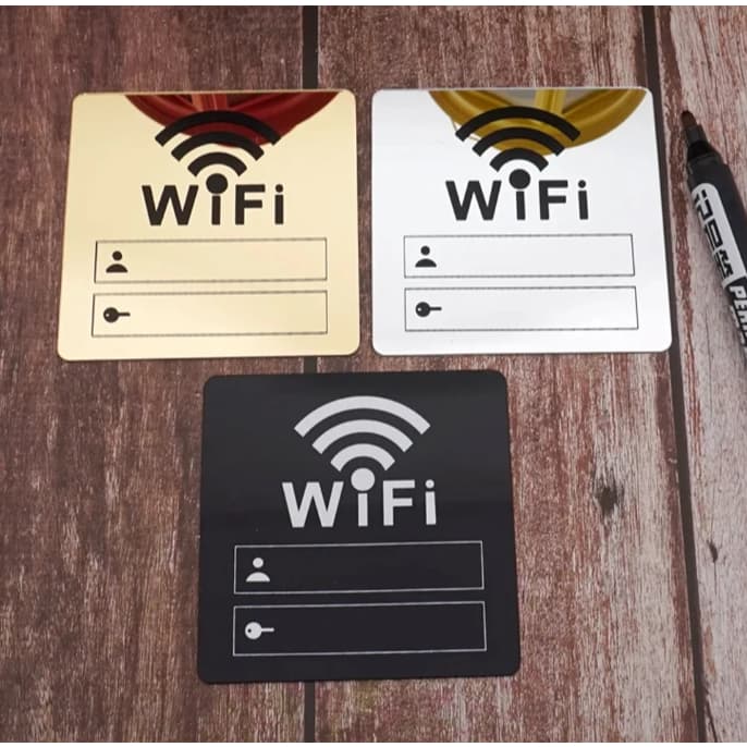 Placa  nome e senha de Wifi em acrílico para lugares públicos Casa Lojas