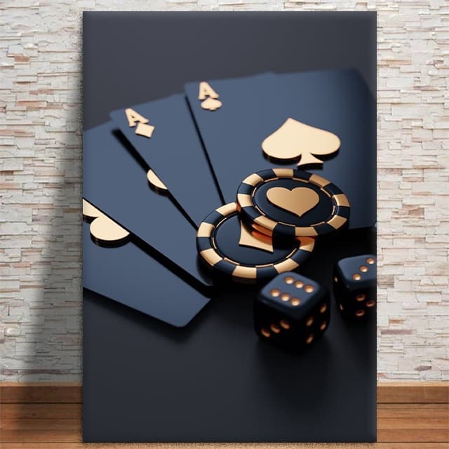 Quadro Decorativo Cartas de Poker Jogo MDF 3mm 4k