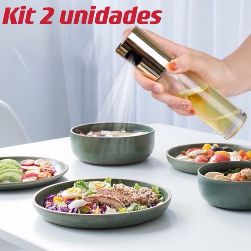 KIT 2 Galheteiros Spray 100 ml vidro de Cozinha Azeite Vinagre 100ml Vidro Premium