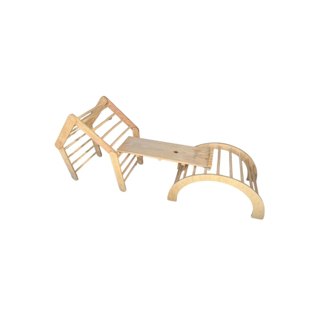 Kit 3 Brinquedos Montessoriano Triangulo Duplo + Ponte + Rampa Em compensado Naval