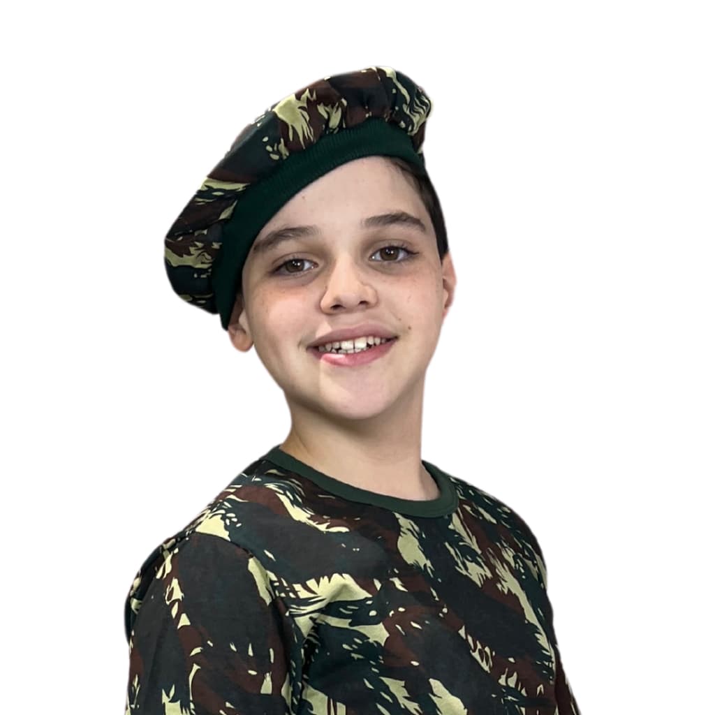 BOINA CAMUFLADA COM VERDE