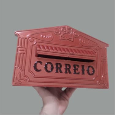 Porta carta caixinha de correios tipo casinha tijolinho