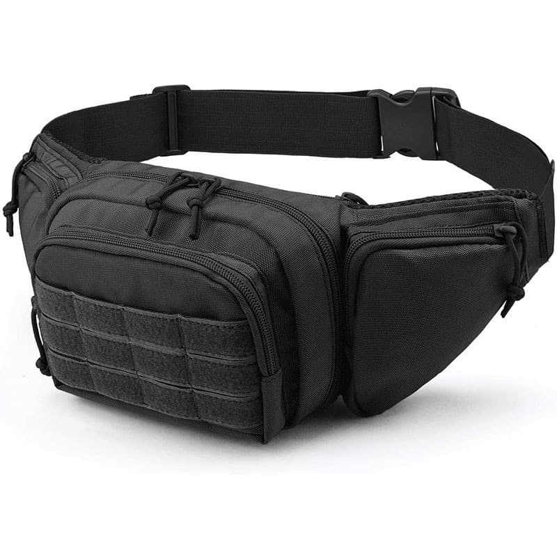 Pochete Tática Airsoft Militar Caminhada Trilha Resistente Preto P08
