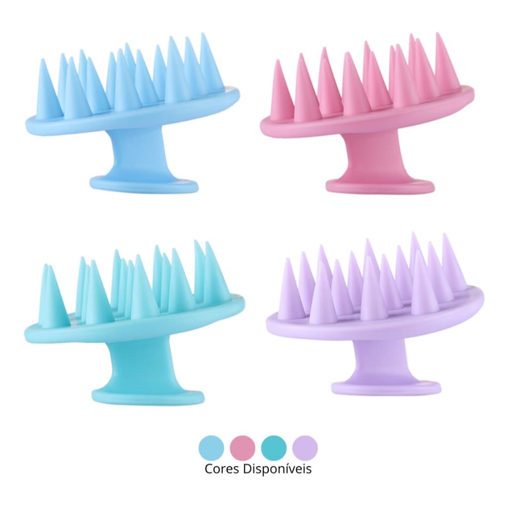 Escova Massageadora Silicone Para Lavar Os Cabelos E Corpo
