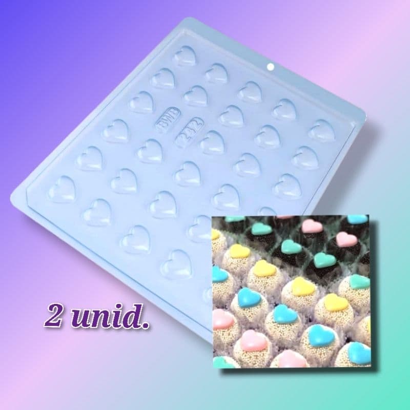 2 FORMAS PARA CHOCOLATE - CORAÇÃO MINI (COD-242) BWB