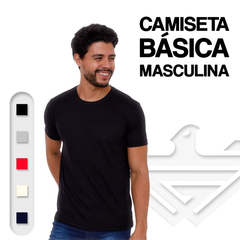 Camiseta Masculina Básica Premium 100% Algodão Fio 30.1 Confortável Casual Academia WG