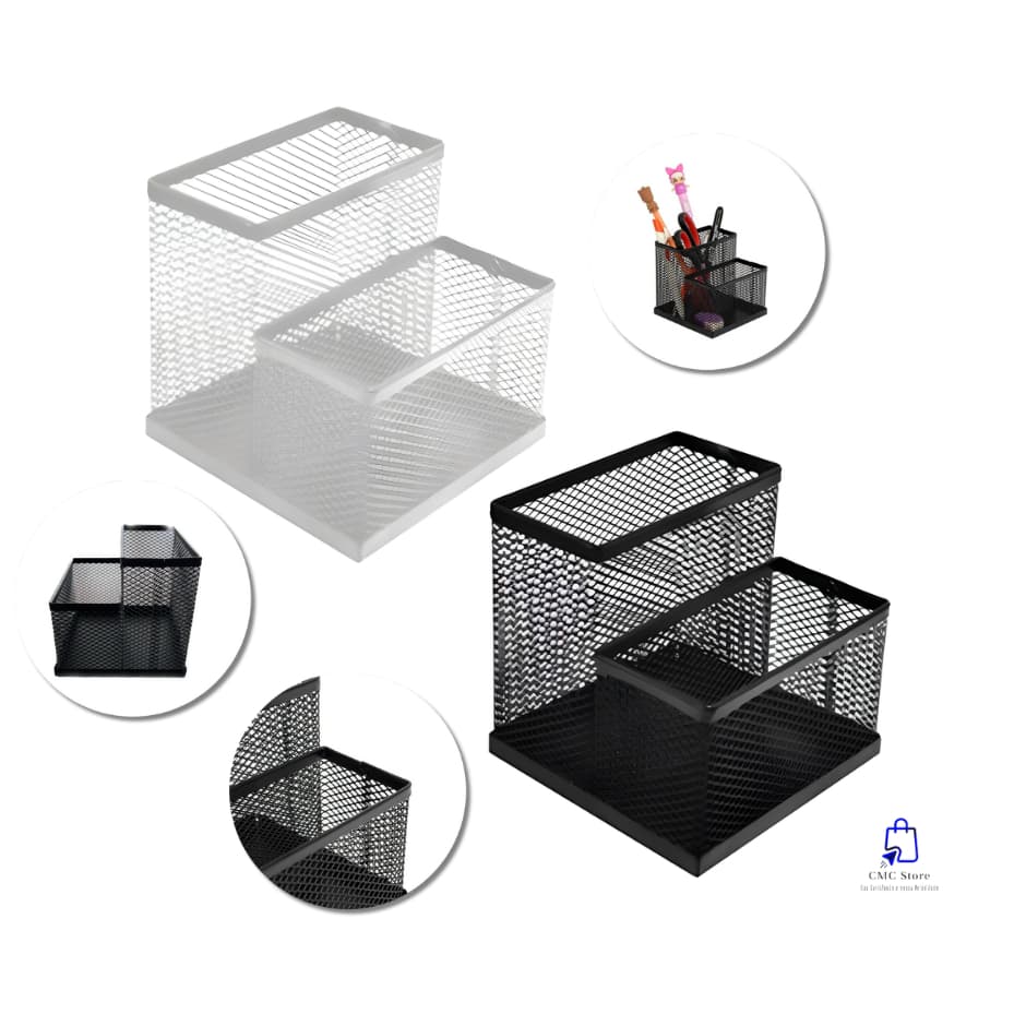 Organizador de Mesa Porta Caneta Clips Papel 2 Divisórias Organizador Mesa Escritório Home Office