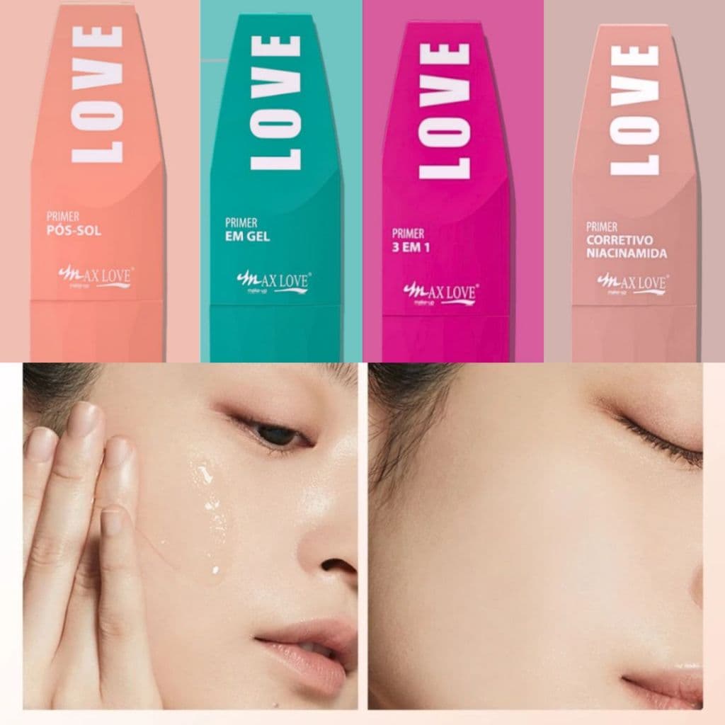 Primer Facial Max Love Pós Sol, Gel Antioleosidade, Anti-Craquelamento, Primer 3 em 1- Lançamento