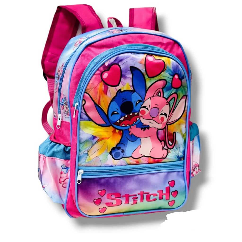 Mochila infantil escolar de costa stitch menina mochila grande