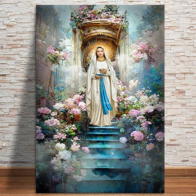 Quadro Decorativo Santa Virgem Maria Imagem Religiosa MDF 20x30 60x40