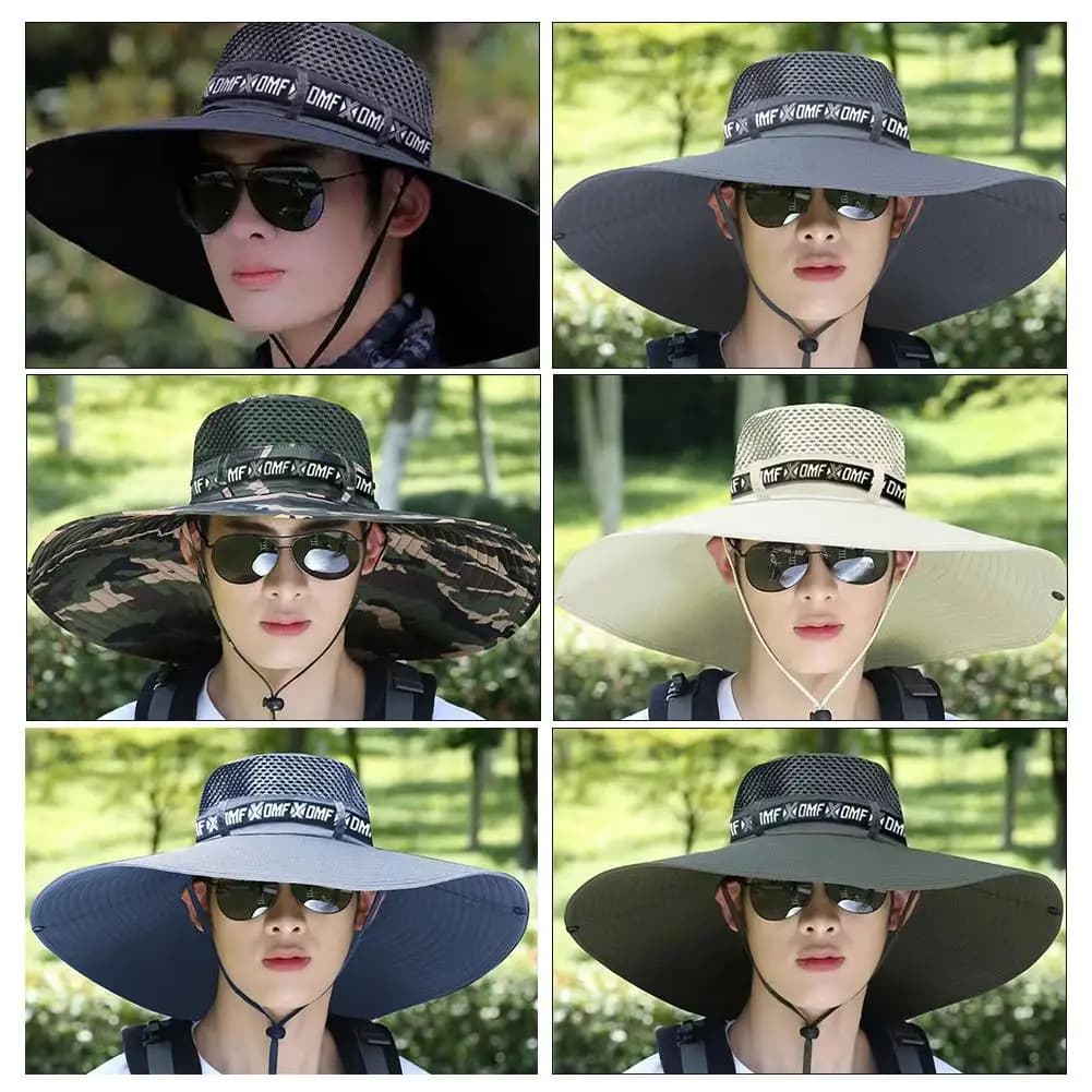Chapéu de sol grande unissex com proteção uv, ideal para usar com atividades ao ar livre.