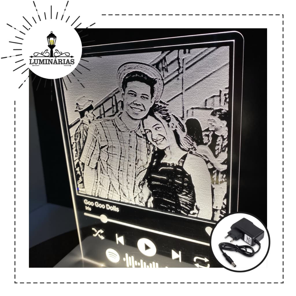 Luminária Spotify com Foto Personalizada
