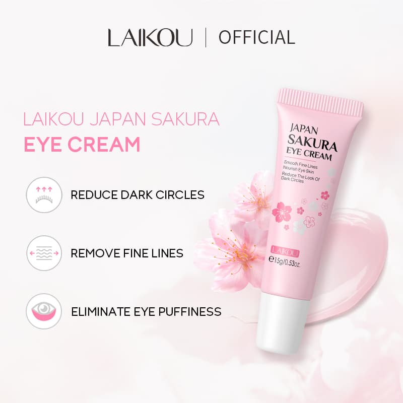LAIKOU Japão Sakura Eye Cream Serum Anti-Rugas Soro Removedor De Círculos Escuros Cuidados Com Os Olhos 15g