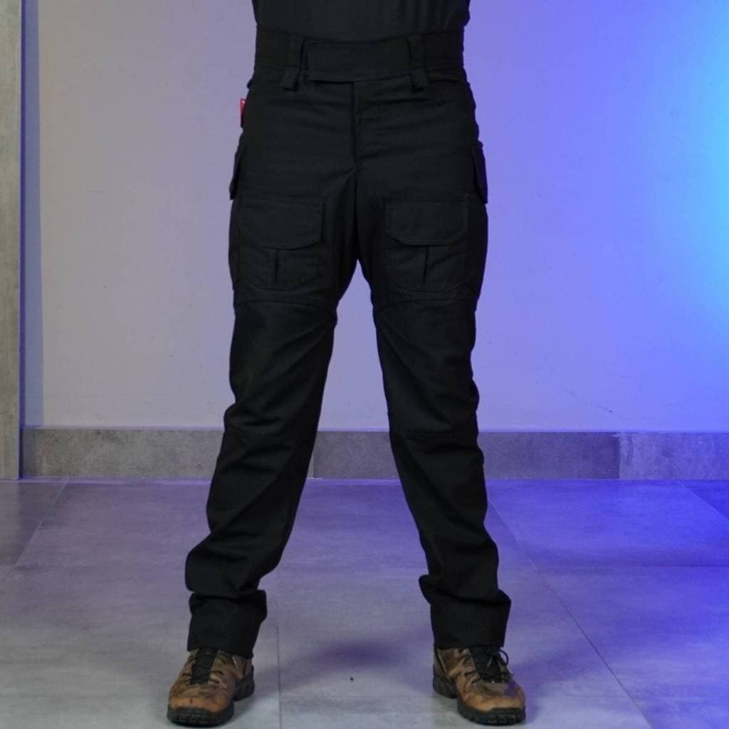 Calça Tática Masculina Operacional Segurança Vigilante Preto 8 Bolsos Cargo Streetwear Motoqueiro