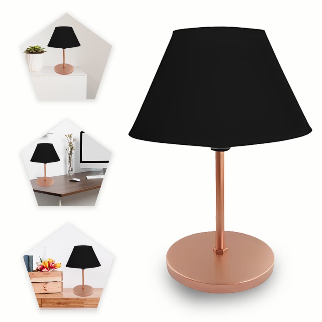 Abajur Luminária De Mesa Escritório Criado Quarto Com Cúpula