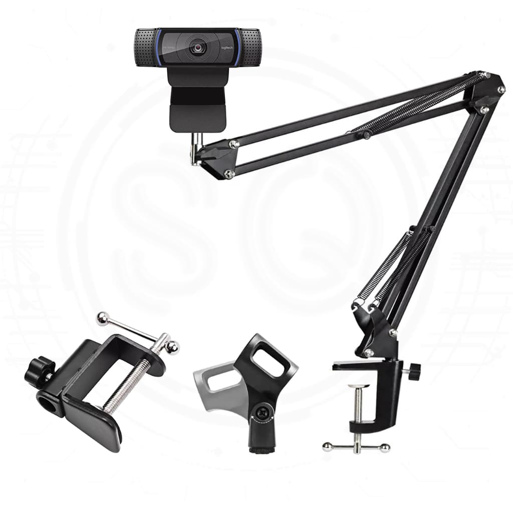 Braço Articulado Suporte Para Webcam Celular Microfone e Ring Light