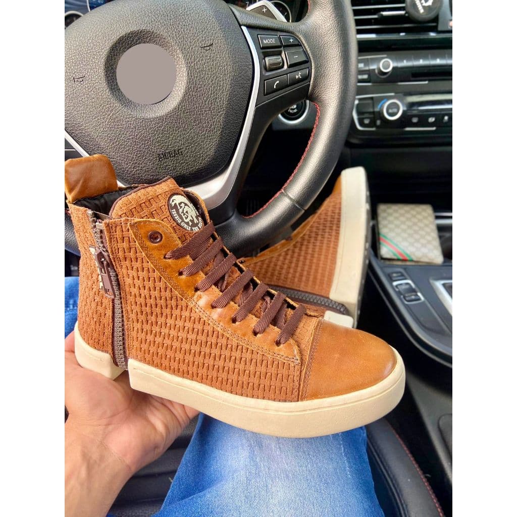 Tenis Botinha Masculino Couro Legítimo Casual