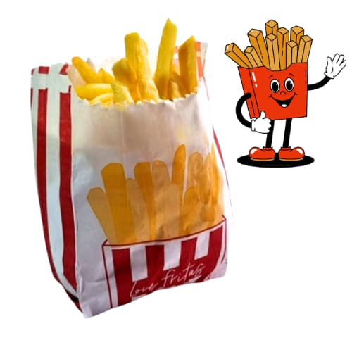 Saquinhos para Batata Frita Personalizados (Love Fritas) com 500 unidades ou 100 unidades